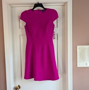 Calvin Klein Hot Pink Textured Cap-Sleeve Mini Dress - NWT